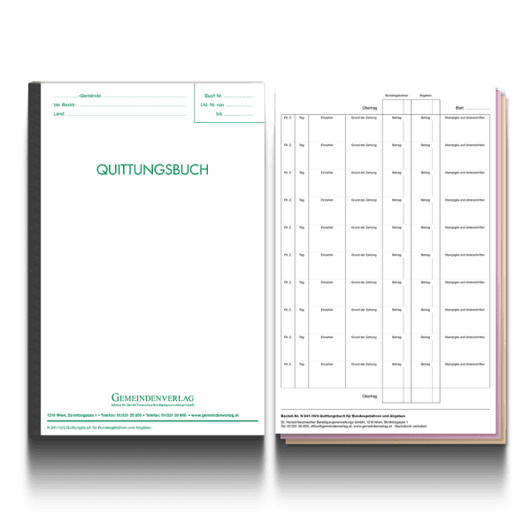Quittungsbuch für Bundesgebühren und Abgaben